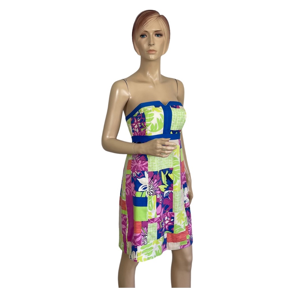Lilly Pulitzer Women's Strapless Patchwork Sheath… - image 2